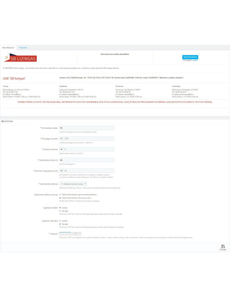 Prestashop Sblizingo atsiskaitymo modulis