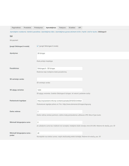 Sblizingas wordpress woocommerce atsiskaitymo modulis Woocommerce - 3